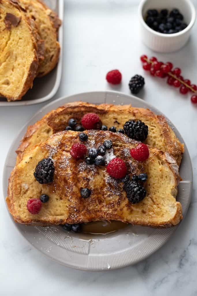 Sourdough French Toast with Berries and Maple Syrup