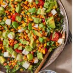 corn arugula salad pin.