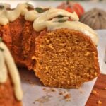 pinterest image for pumpkin cake mix bundt cake.