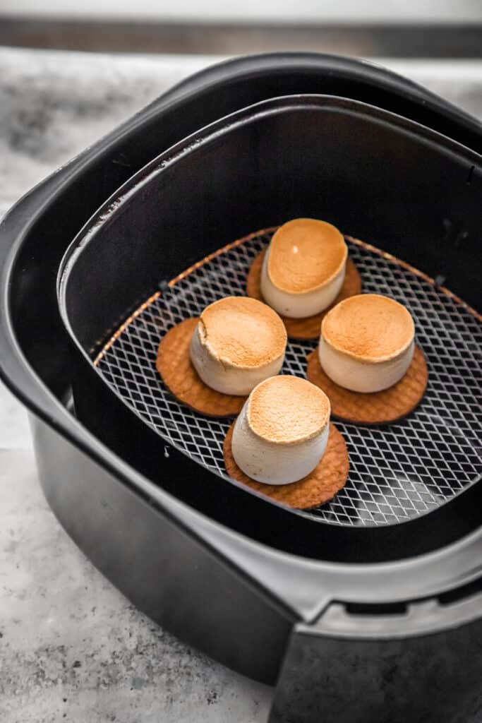 toasted marshmallows on biscuits in air fryer