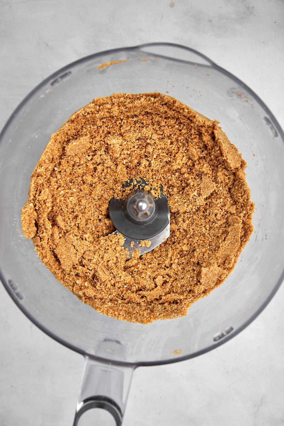 biscuit crumbs in food processor.