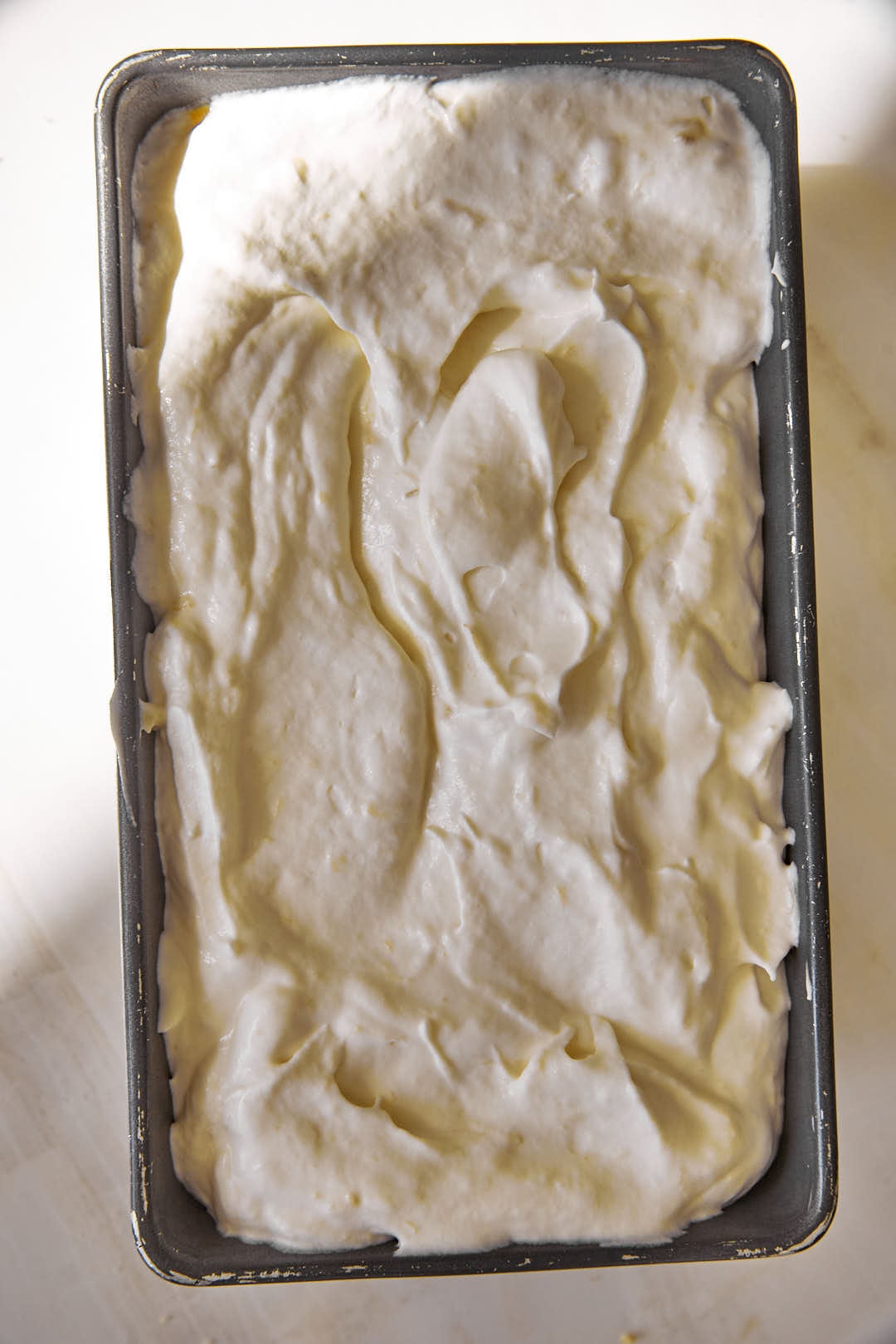banoffee ice cream in a loaf pan