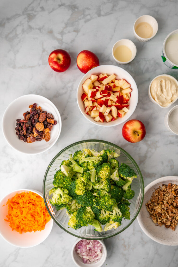 ingredients needed to make broccoli apple salad