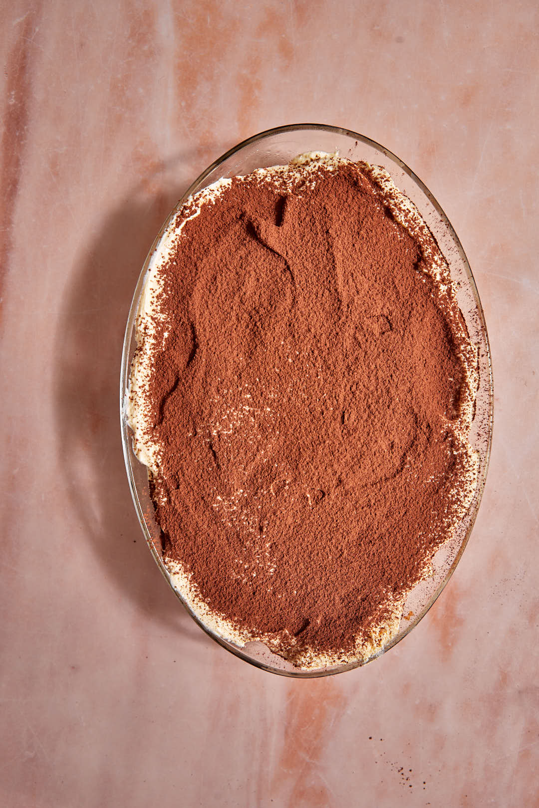 cocoa and cinnamon powder dusted masala chai tiramisu.