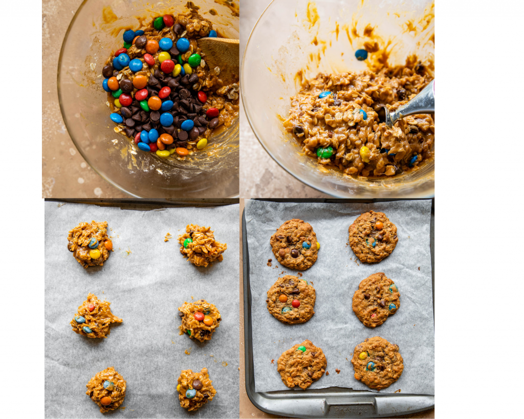 step by step in making monster cookies 