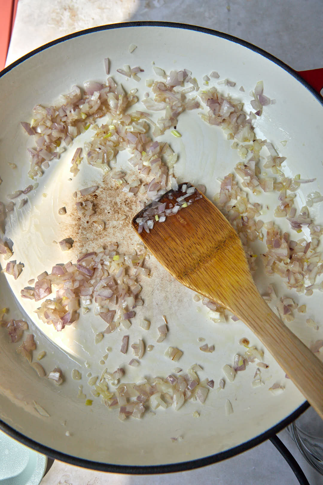 softened red onions in a large skillet.