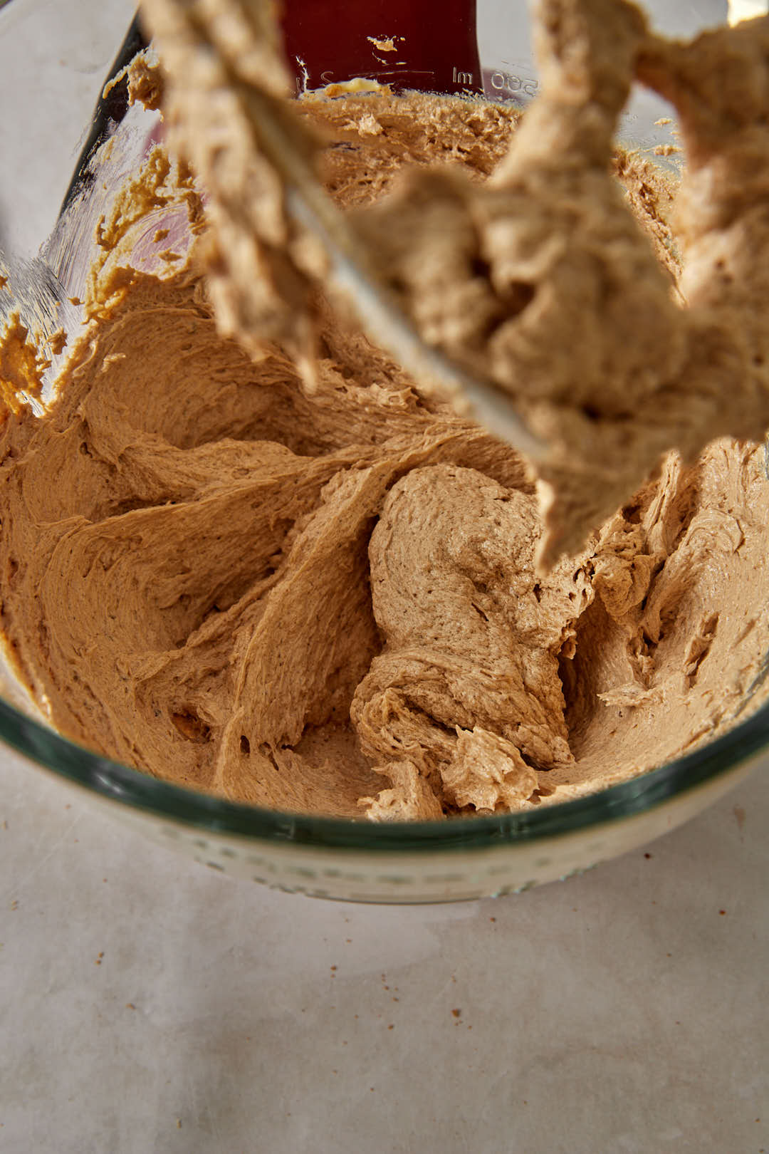 cookie dough in a stand mixer