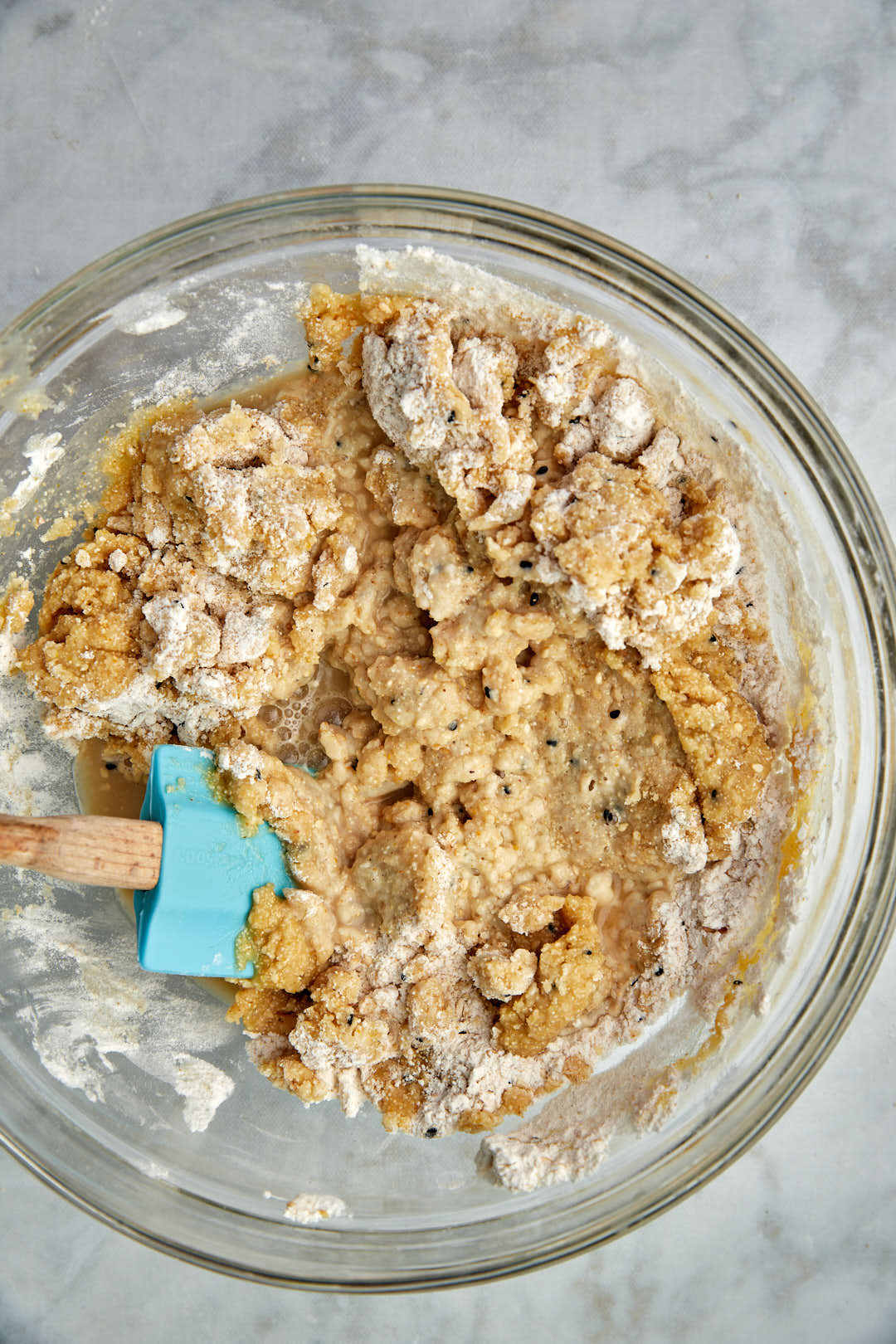 hilbeh dough in a glass bowl.
