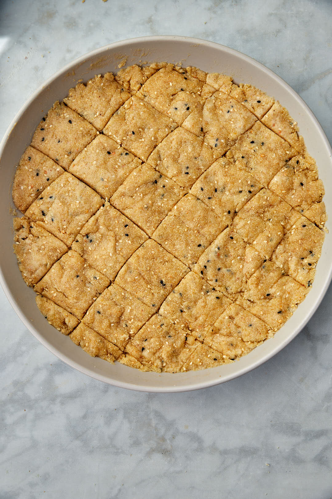 hilbeh scored into diamonds before baking.