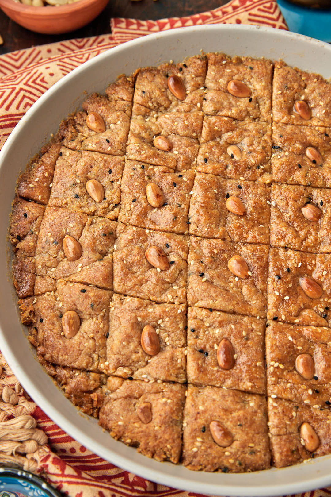close up photo of a tray of hilbeh.