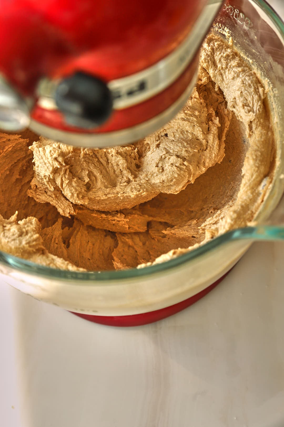 creamed butter and sugar in a stand mixer bowl.