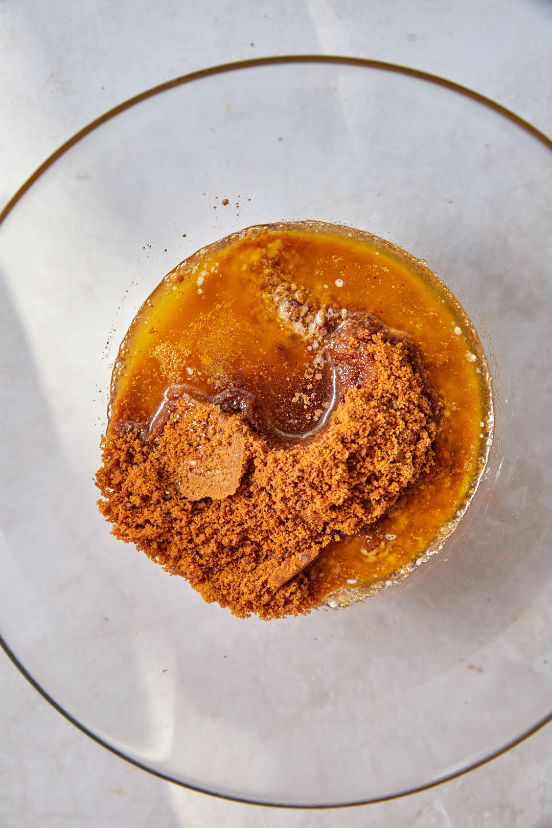 melted butter added to biscoff crumbs.