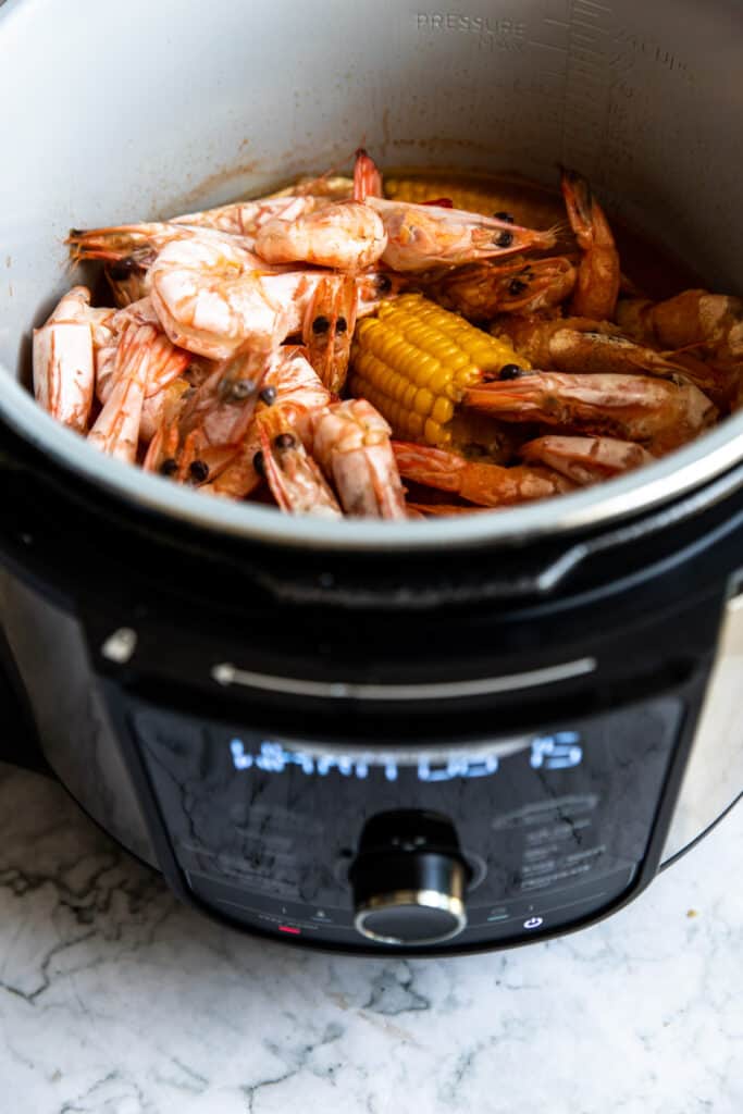 shrimp boil ingredients in electric pressure cooker