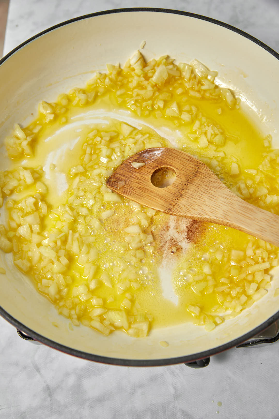 softened onions in melted butter and onion in a large skillet.