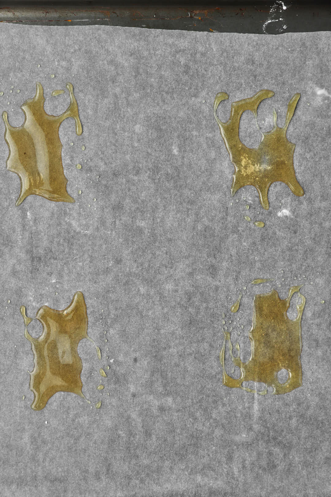 honey smears on parchment papers